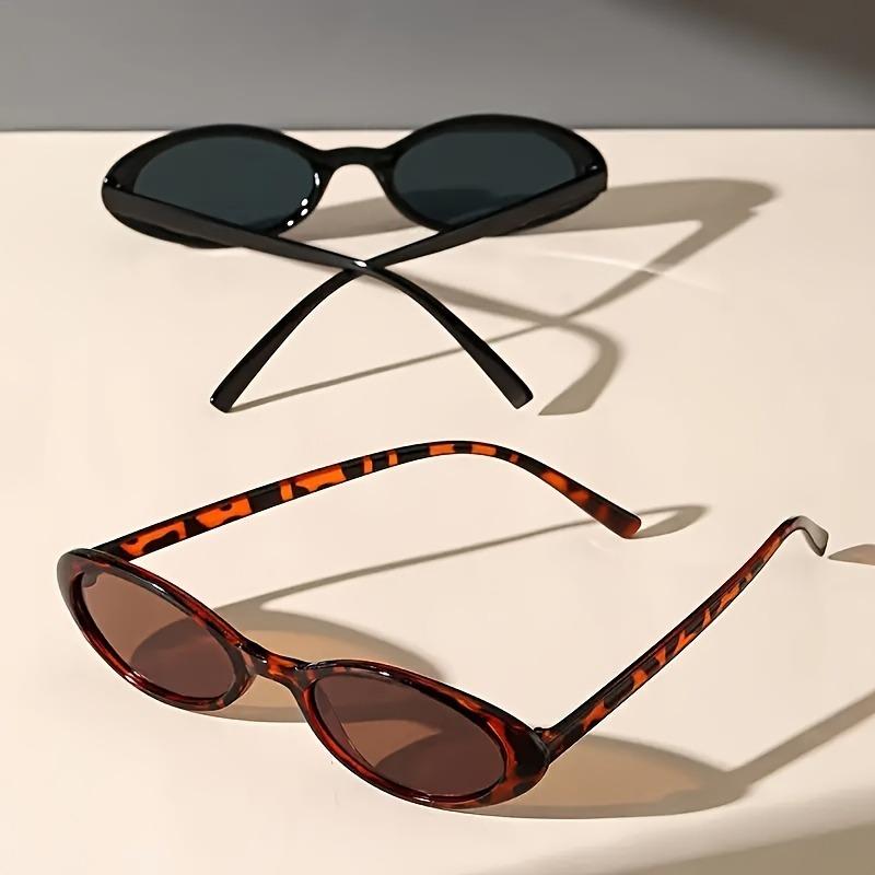 2 Pairs of Women's Oval Flat Glasses Punk Style Lightweight Durable Fashionable Women Sturdy Construction Trendy Enthusiasts