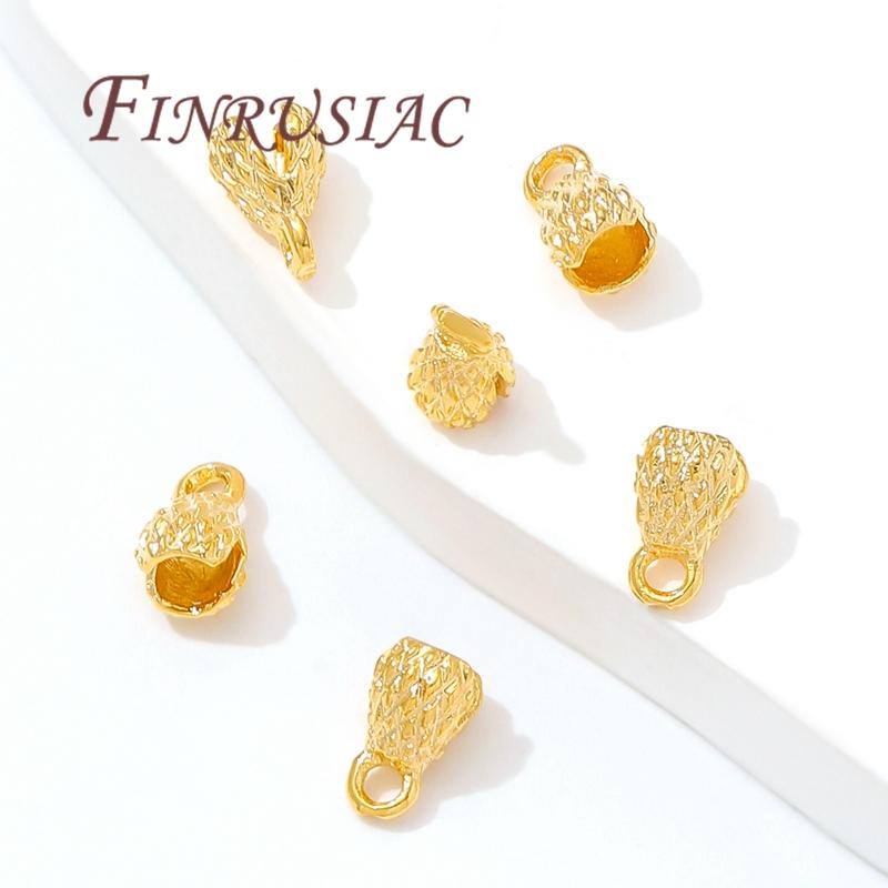 18K Gold Plated End Tip Covers,Crimp Beads,Bead Tip Clam shells,Knot Tip Cover Ends,DIY Jewelry Making Supplies Connectors