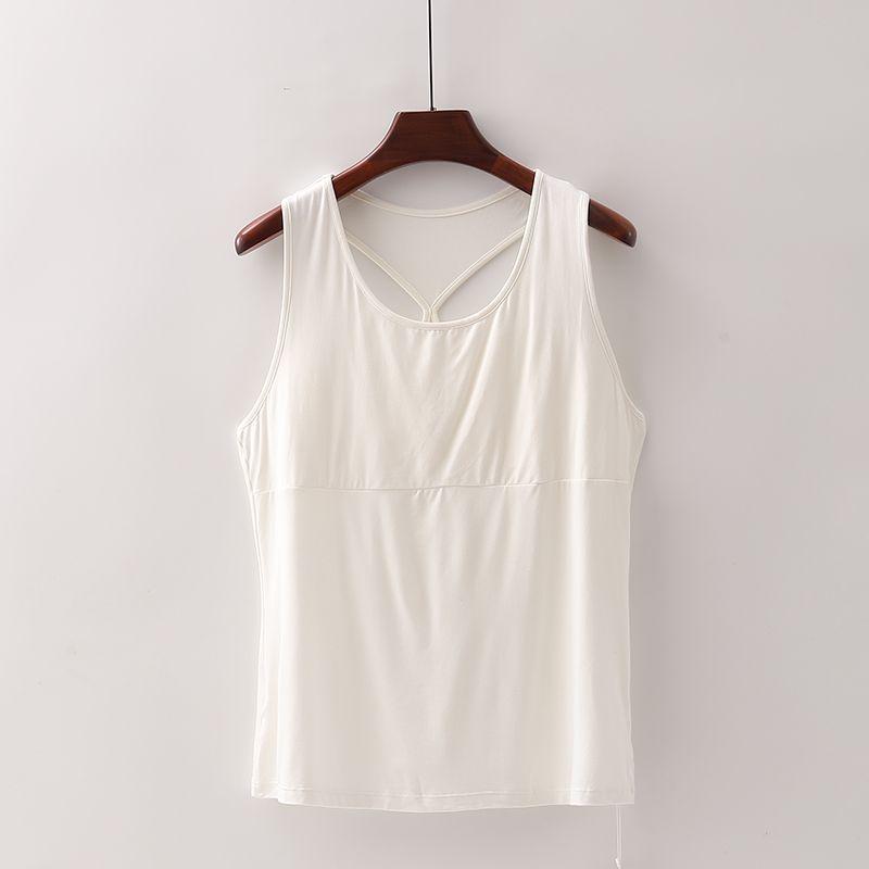 

[Qiao] Скидка бренда торгового центра Женская новинка Мягкий с подкладкой Можно добавить нагрудные подушечки Жилет для йоги 3t511 White 4XL/185