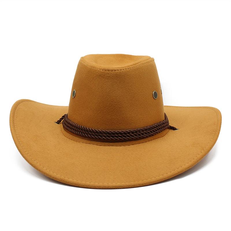 Men S Suede Western Style Wide Brim Outdoor Sun Hat
