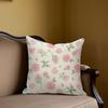 Blush Rose Square Jacquard Pillow Cover for Sofa Office Waist Cushion Cover Home Decorative Pillowcase