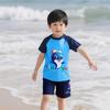 Cartoon Boys' Toddler Sun Protection Quick-Dry Swimsuit Set with Swim Cap