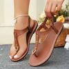 Fashion Fashion Women Sandals 2025 New Leather Flip Flops Summer Pinch Toe Beach Sandals for Women Non Slip Flat Sandals Sandalias Mujer