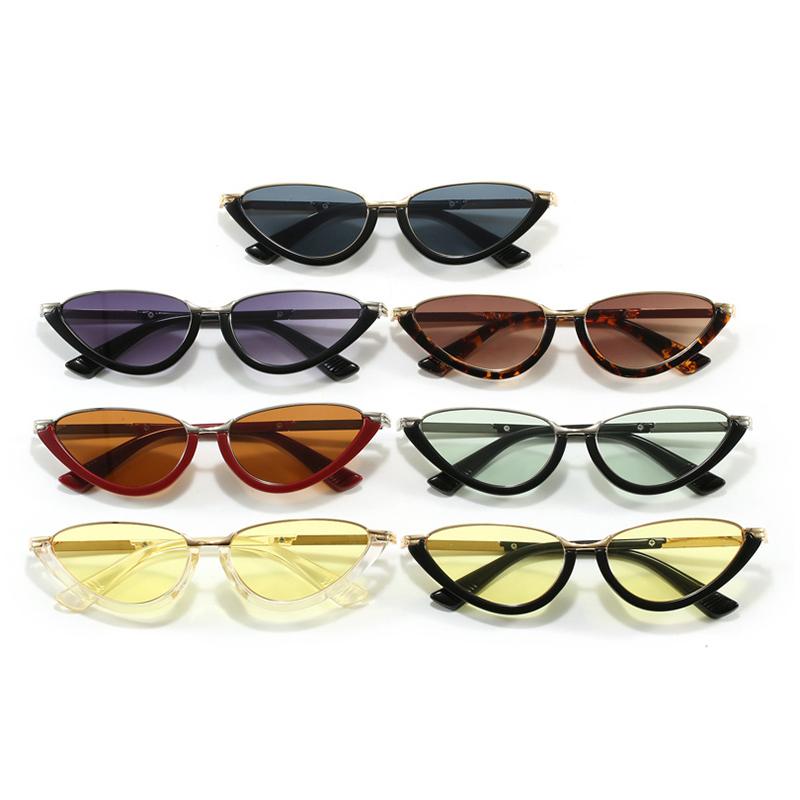Stylish And Sophisticated Triangular Cat-Eye Sunglasses Women'S Ins Style Trendy Street-Style Uv-Protective Eyewear Men Goggles