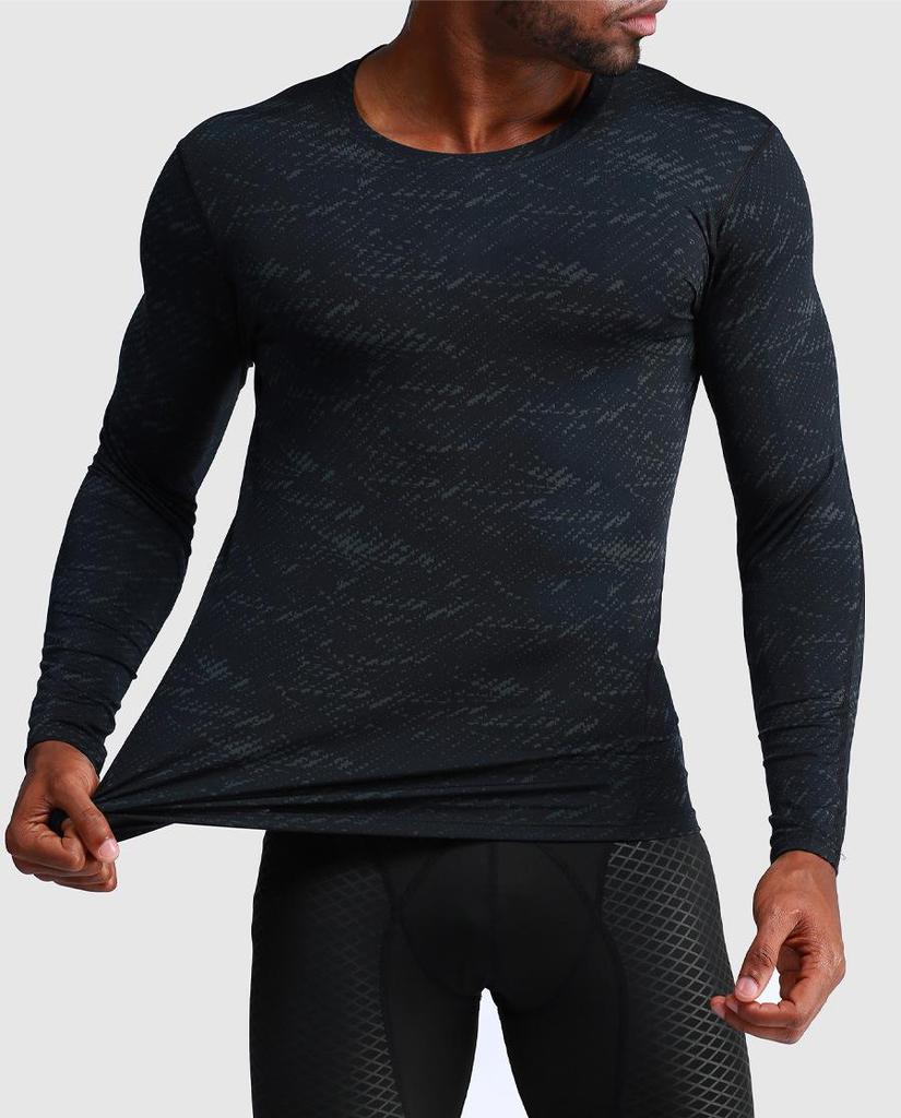 Men's Cross-Border Athletic Wear: Long-Sleeve Tight-Fit Basketball & Running Suit for Autumn/Winter.