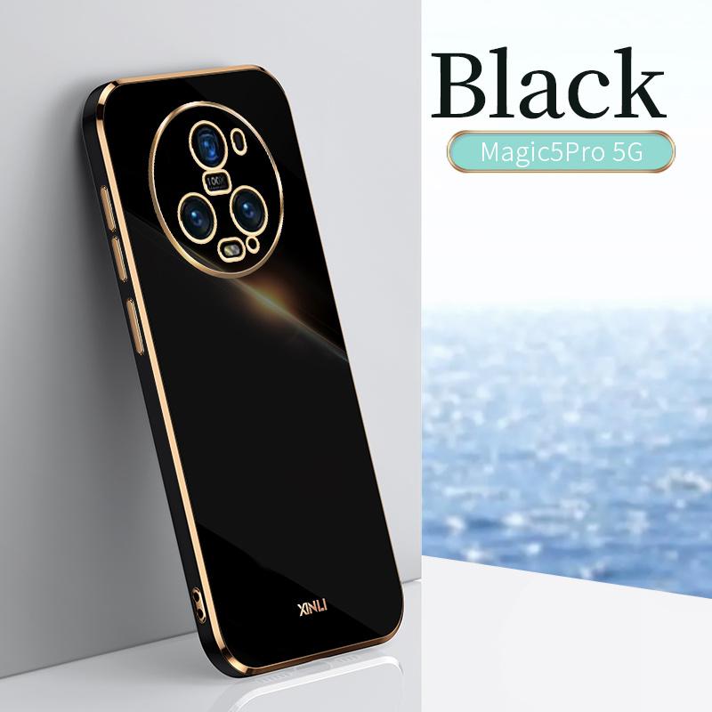 Custodia per Honor Magic 5 Pro Custodia per Telefono Honor Magic5 PGT-N19 Cover Posteriore Magic5 Pro Lusso Quadrata Placcata Supporto ad Anello Custodia con Supporto