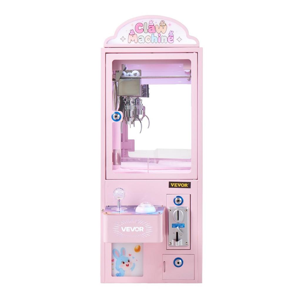 Claw Crane Machine, Medium-Sized Arcade Game Machine with Light & Sound, Adjustable Steel Claws, Precise Toy Candy Grabber Prize Dispenser Vending