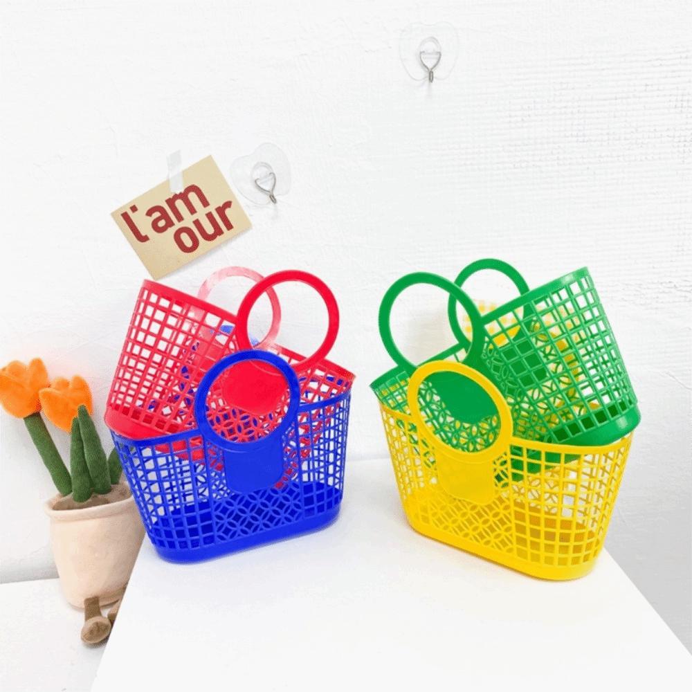Plastic Hand-Held Practical Hollow Basket Storage Basket Toy Organizer Kitchen Bathroom Accessories