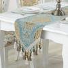 Modern Floral Luxury Macrame Table Runner Brocade Embroidered Table Decoration Long Strip Tablecloth Dinning/tv/shoe Table Cover