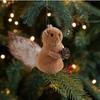 Cartoon Squirrel Hanging Decoration With Pinecone Accent Holiday Decoration For Christmas Gifts