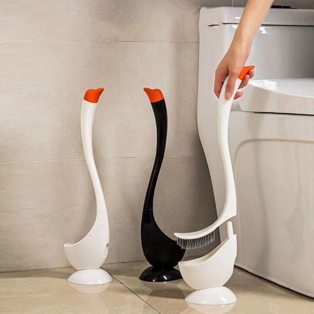 Swan Shape Toilet Plunger Cartoon Toilet Cleaning Brush Durable Toilet Brush Holder  Cleaning