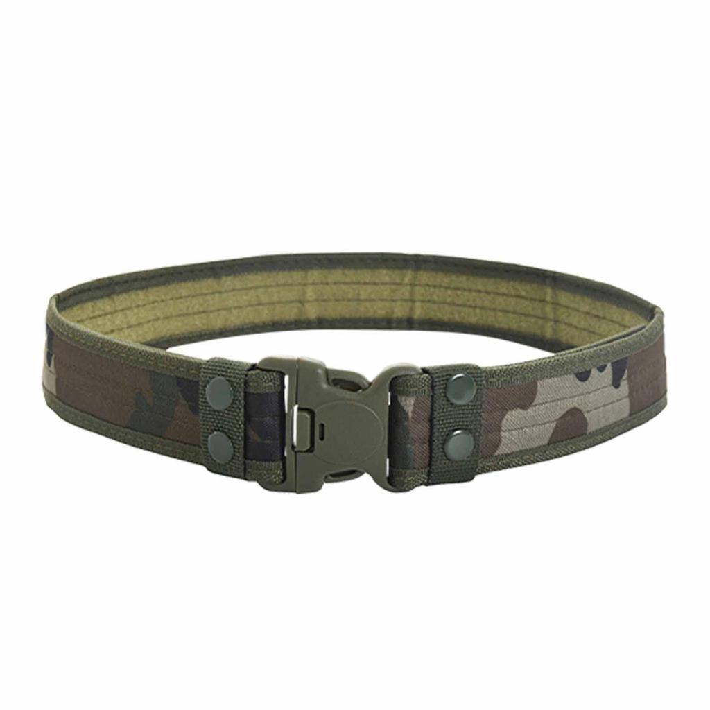 Student Training Belt – Camouflage Canvas Outdoor Belt with Plastic Buckle, Military Adjustable Waist Belt