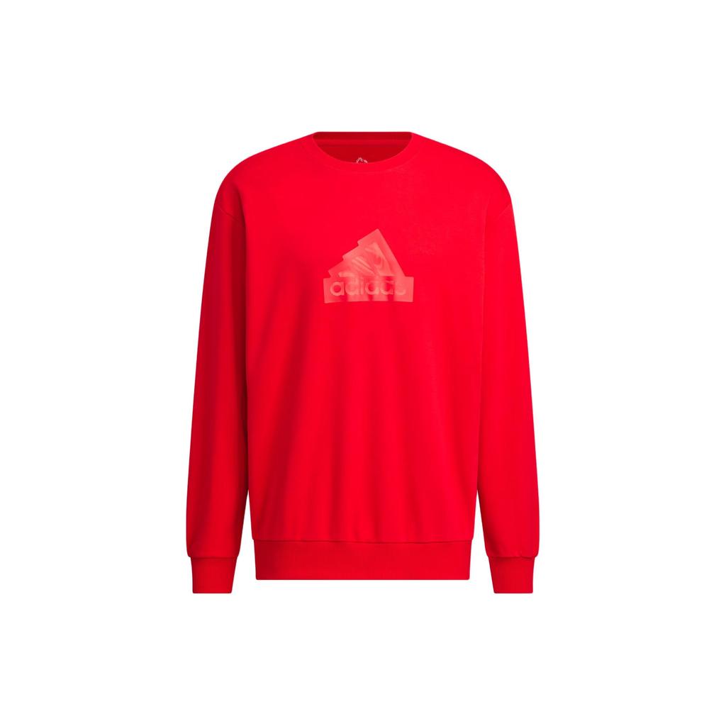 Adidas FW23 Year Of The Dragon CNY Series Embroidered Logo Crew Neck Sweatshirt Men Tops Light-Crimson IT3990