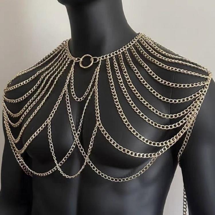 Personality Body Chain Stylish Tassels Shoulder Necklace Nightclub Fashion Jewelry Tassels Nightlife Accessories