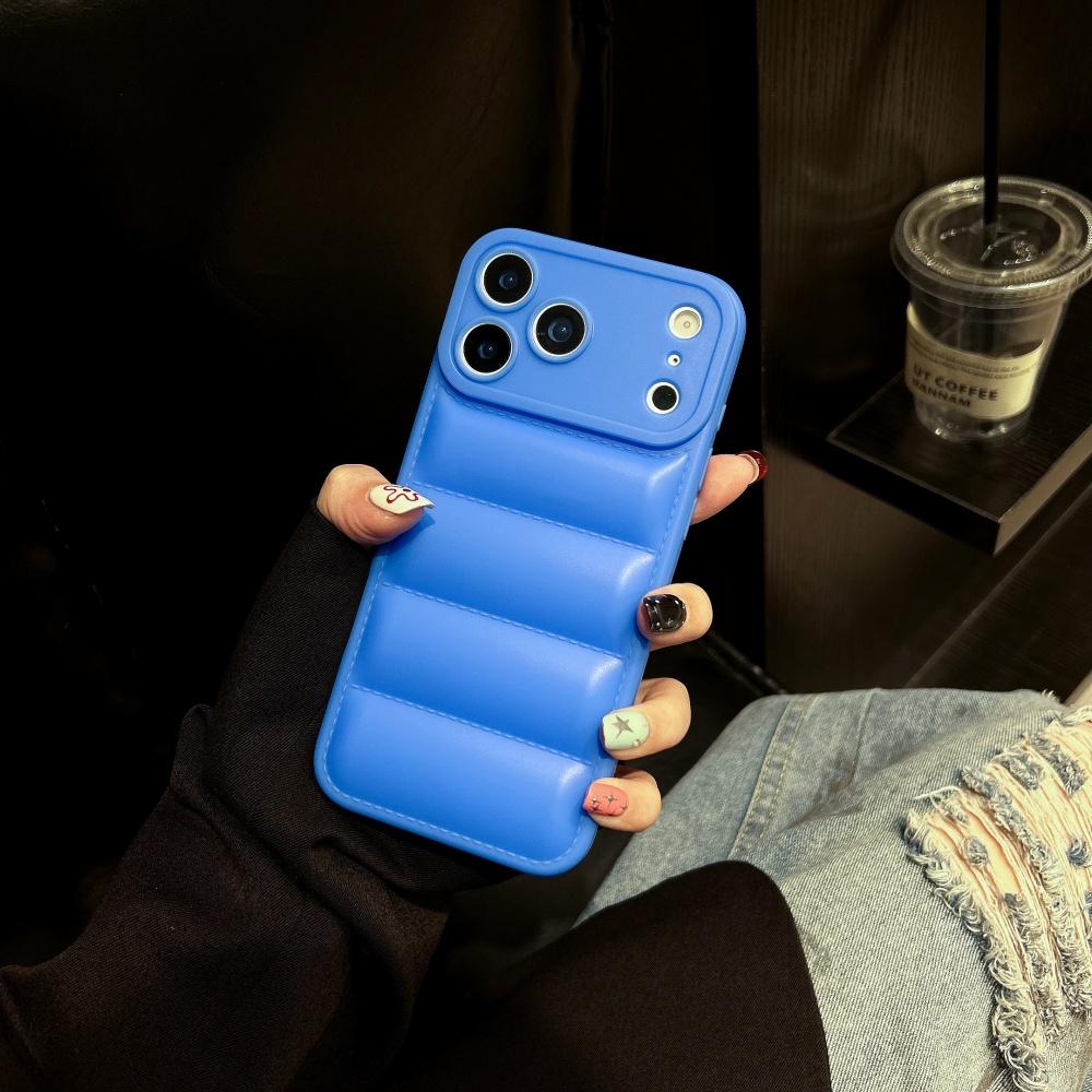Giacca Piumino di Lusso Custodia Ammortizzante in TPU per iPhone 17 Air 16 15 Plus 14 13 12 11 X Pro Max 17ProMax Invernale Colorata Morbida Custodia Puffer