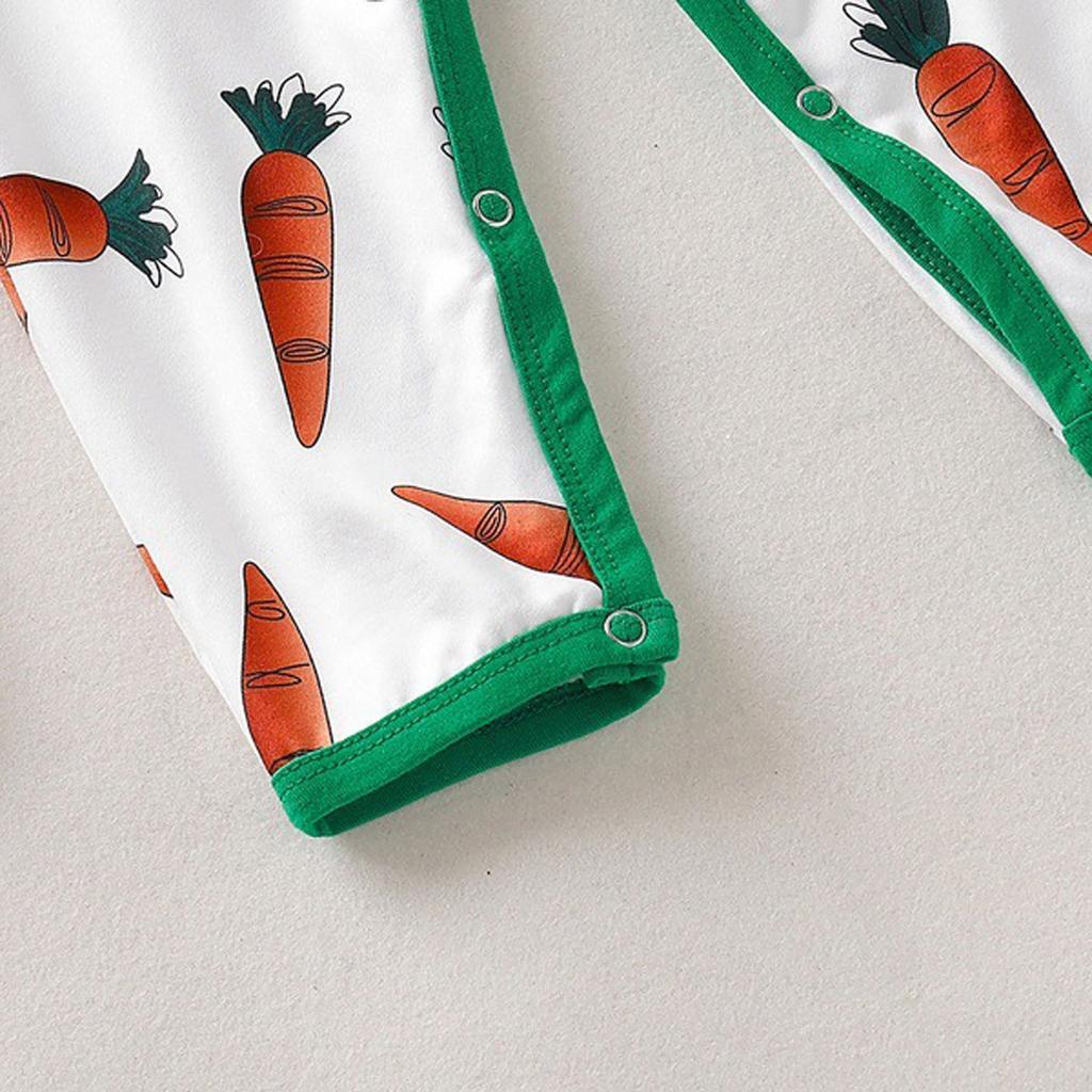 Baby kortermet tegneserie kanin trykte fise klær + pannebånd dress