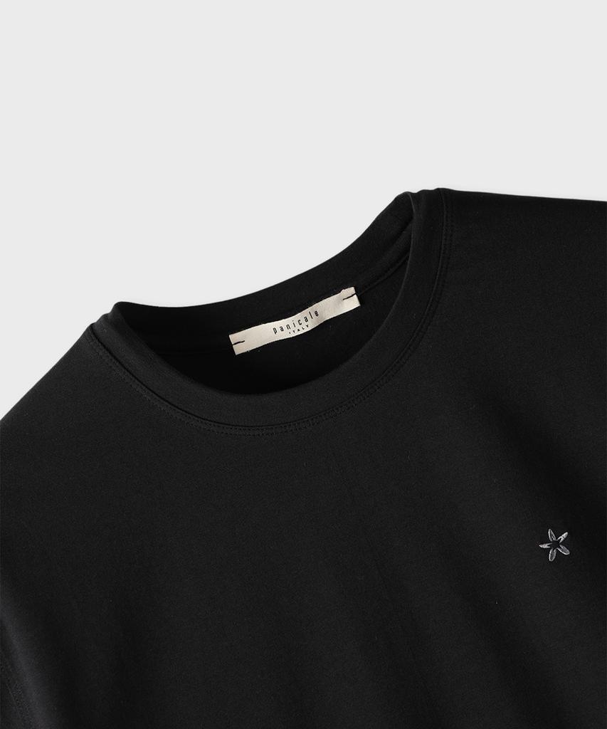 PANICALE Black High-Tension Crew Neck T-Shirt