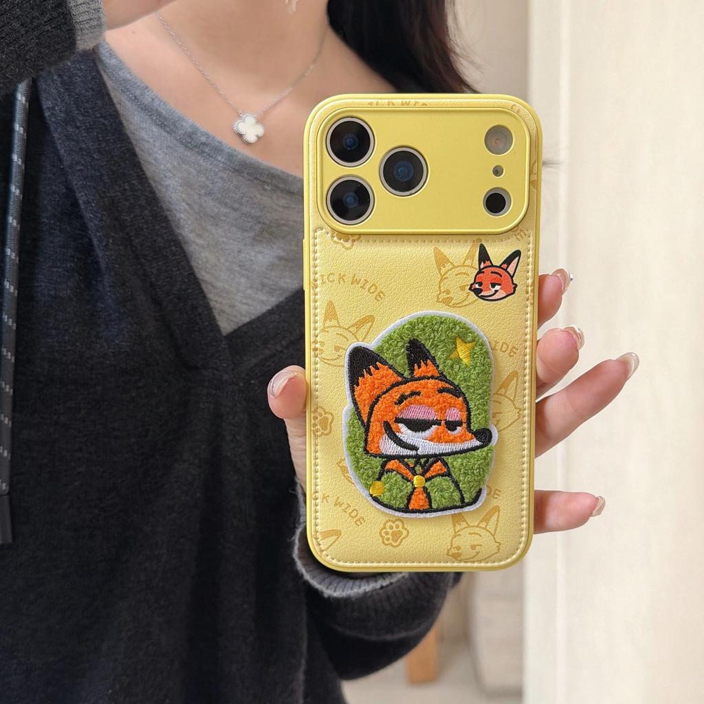 Cartoon Embroidery Rabbit Suitable for Apple 17/16Pro Max Mobile Phone Case iPhone15 Nick Fox 14 Case