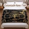 Tree of Life Theme Soft Blanket Personalized Custom Name Text Print Warm Blanket Home Sofa Bedroom Decor