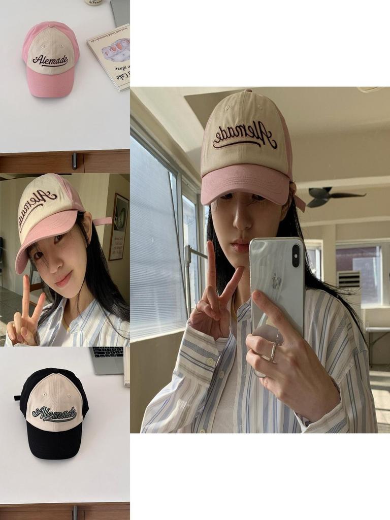 Vintage-inspired Pink Baseball Cap For Women Stylish Letter Design Breathable Sun Protection Hat