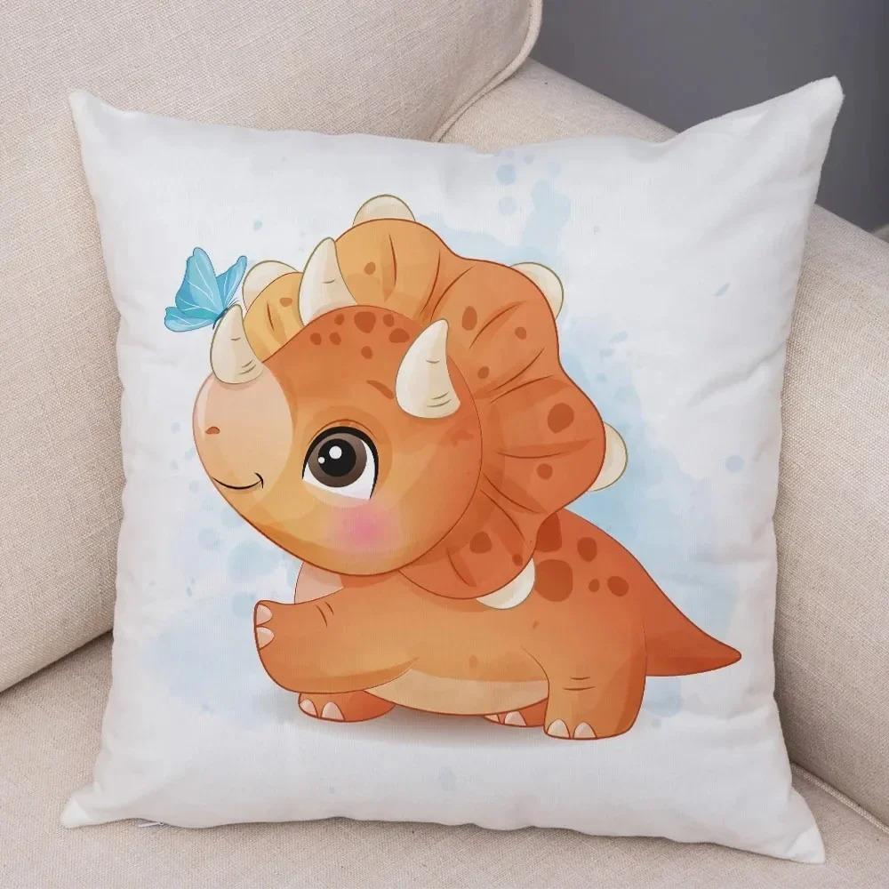 Cartoon Jurassic Dinosaur Decorative Pillowcase Car Ornaments Office Living Room Sofa Home Pillowcase