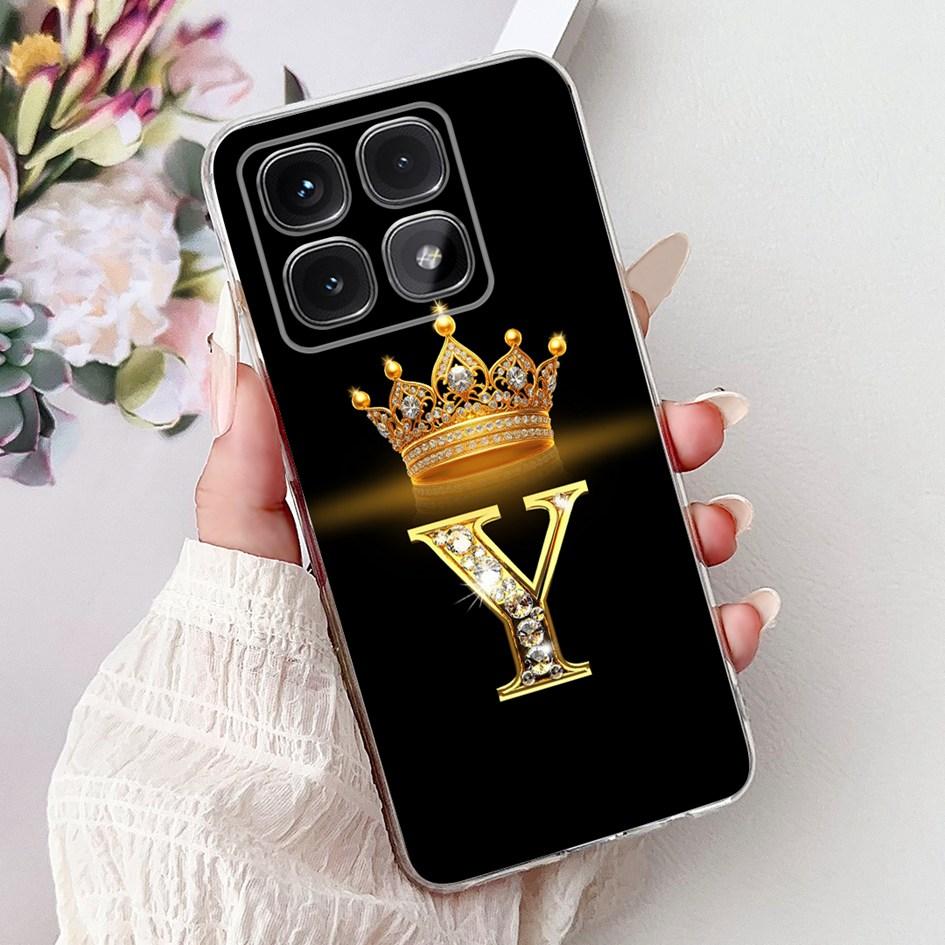 For Xiaomi 14T Pro 5G Case Luxury Crown Letters Soft Silicone Couple Phone Cover For Xiaomi 14T Mi14T 14TPro 2024 Protect Shells