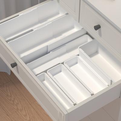 Teleskopische Aufbewahrungsbox Schubladen-Organizer Große Kapazität Glatte Kante Einziehbares Design Platzsparend Geschirr-Sortierbox