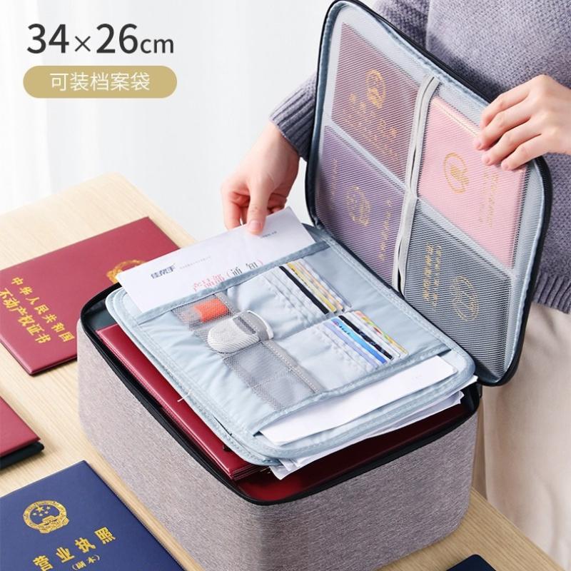 Home Multi-layer Document Organizer, Large Capacity, Multi-functional Storage Box, Certificate, Document, Passport Holder, Card Holder, Organizer Bag