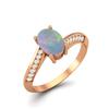 925 Sterling Silver Oval 1.28 CT Opal Gemstone Rose Gold Plated Ring