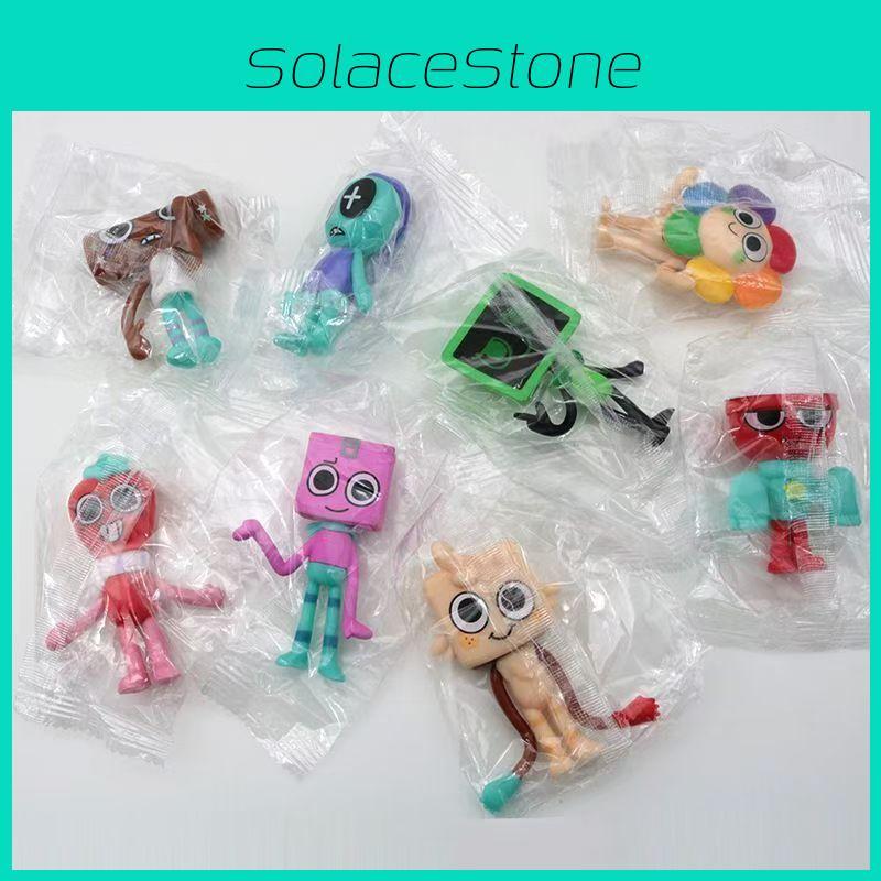 Süßes Dandys World PVC-Puppenfiguren-Set mit 8 Anime-Charakteren Perfekte Dekoration für Zuhause