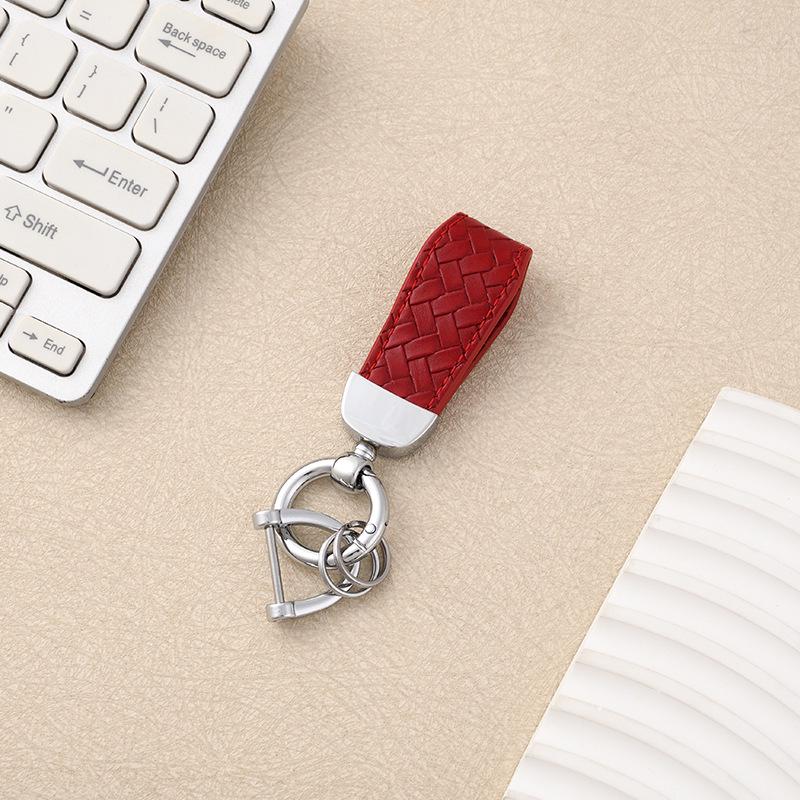 Luxury PU Leather Anti-Lost Motorcycle Car Keychain Pendant