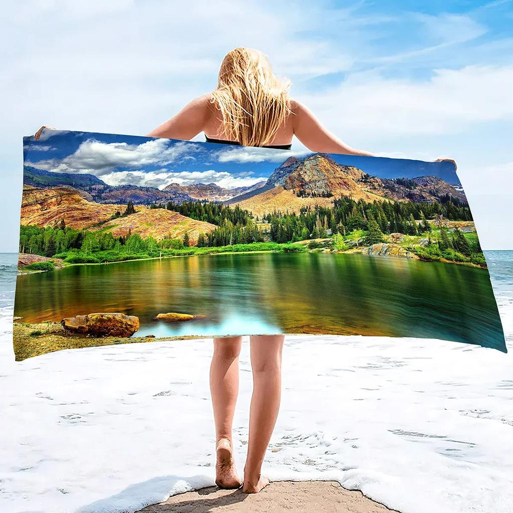 Oversized Beach Towel Grassland Extra Large Soft Pool Swim Travel Towels Blanket for Adult Women Men Camping Chair Cover Gift