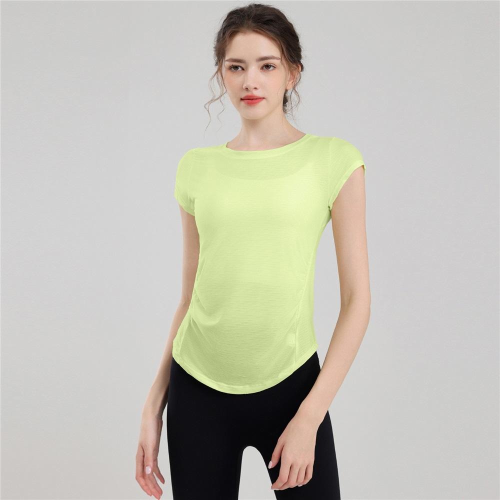 Sports Short Sleeved Women's Summer Thin Loose Mesh Pilates Yoga Hoodie Top Quick Drying Fitness Running T-shirt