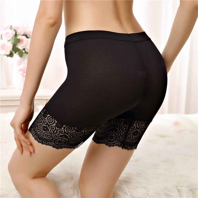Bezešvé spodní prádlo šortky Ženy Měkká Bavlna Bezpečnostní Krátké Kalhoty Dámské Sexy Krajka Černé Boxerky Ženy Nadměrná velikost BoyShort Kalhotky