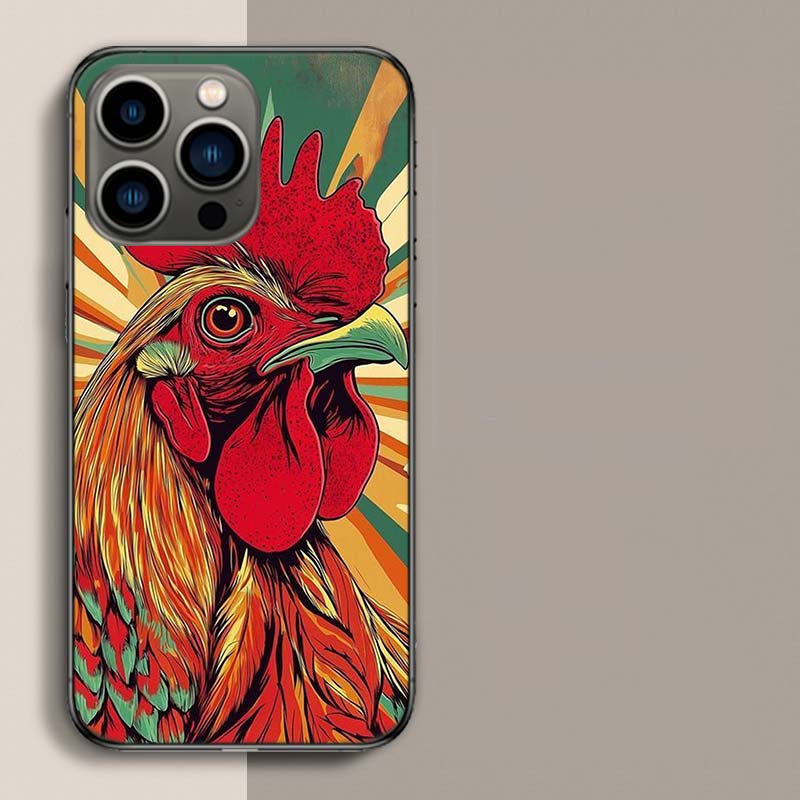 Cool Rooster Making Money Phone Case For Iphone 17 Air 15 Pro 14 Plus 16 Pro Max 17E 16E 12 13 Mini 11 Cover Cute Fundas