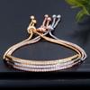 3pcs Bracelets For Women Simple Models Gold Silver Rose Gold Each Adjustable Alloy With Diamonds