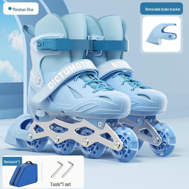 Kids' Beginner Inline Skates for Ages 6-12, Boys & Girls Single Row, Entry Level Roller & Ice Skating Shoes