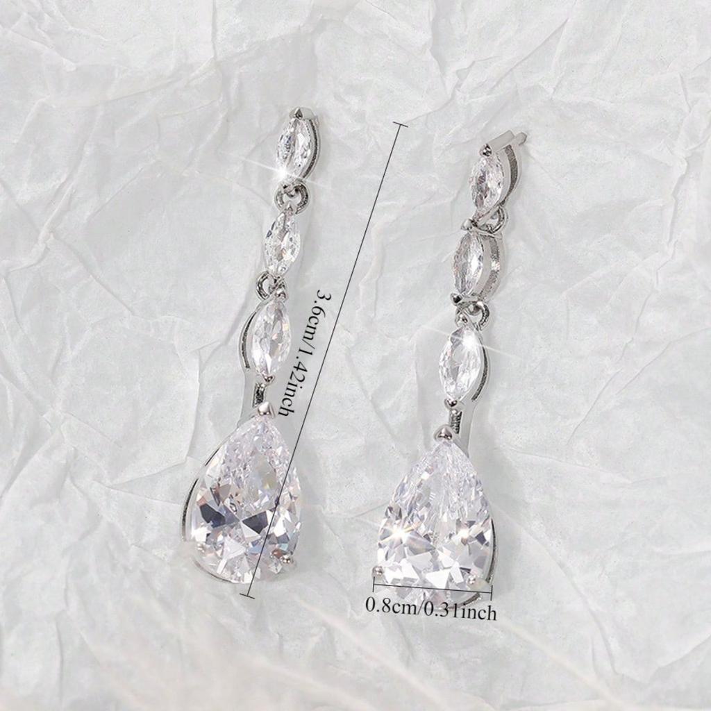 1 Pair of Fashionable and Versatile Pear Shaped Water Droplet Design with A Light Luxury Style and High-end Earrings