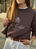 American trend personality niche chic trendy brand printing season thickened round neck sweater women