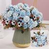 15 flower head artificial flower silk hydrangea white wedding small bouquet fake flower party DIY decoration