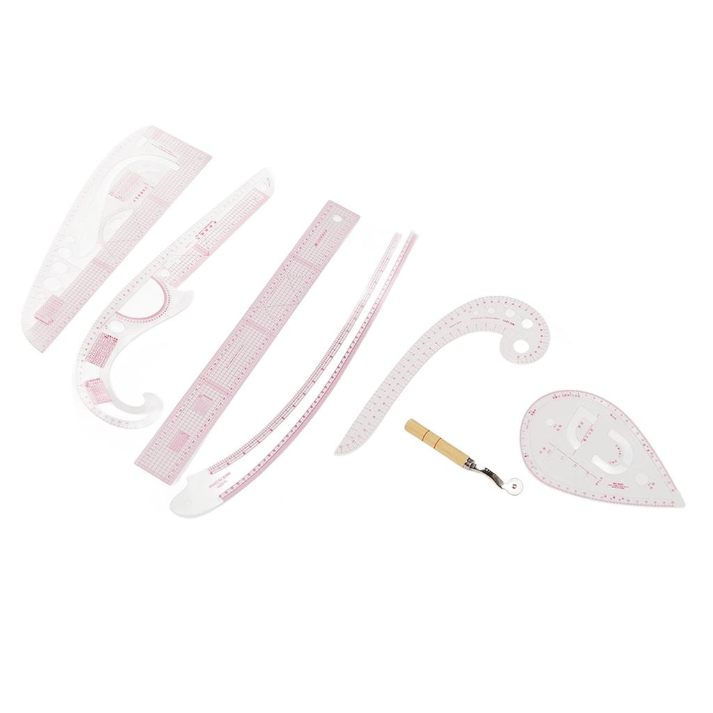 6 STÜCKE Schneiderlineale PVC Kunststoff Kurvenmuster Kleidermacherlineal Näh-Zuschneidelineal-Set mit