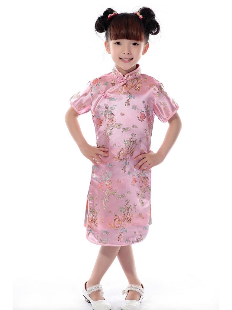 Summer Girls' Plum Blossom Bamboo Qipao Tang Princess Dress Ethnic Guzheng Performance Costume
