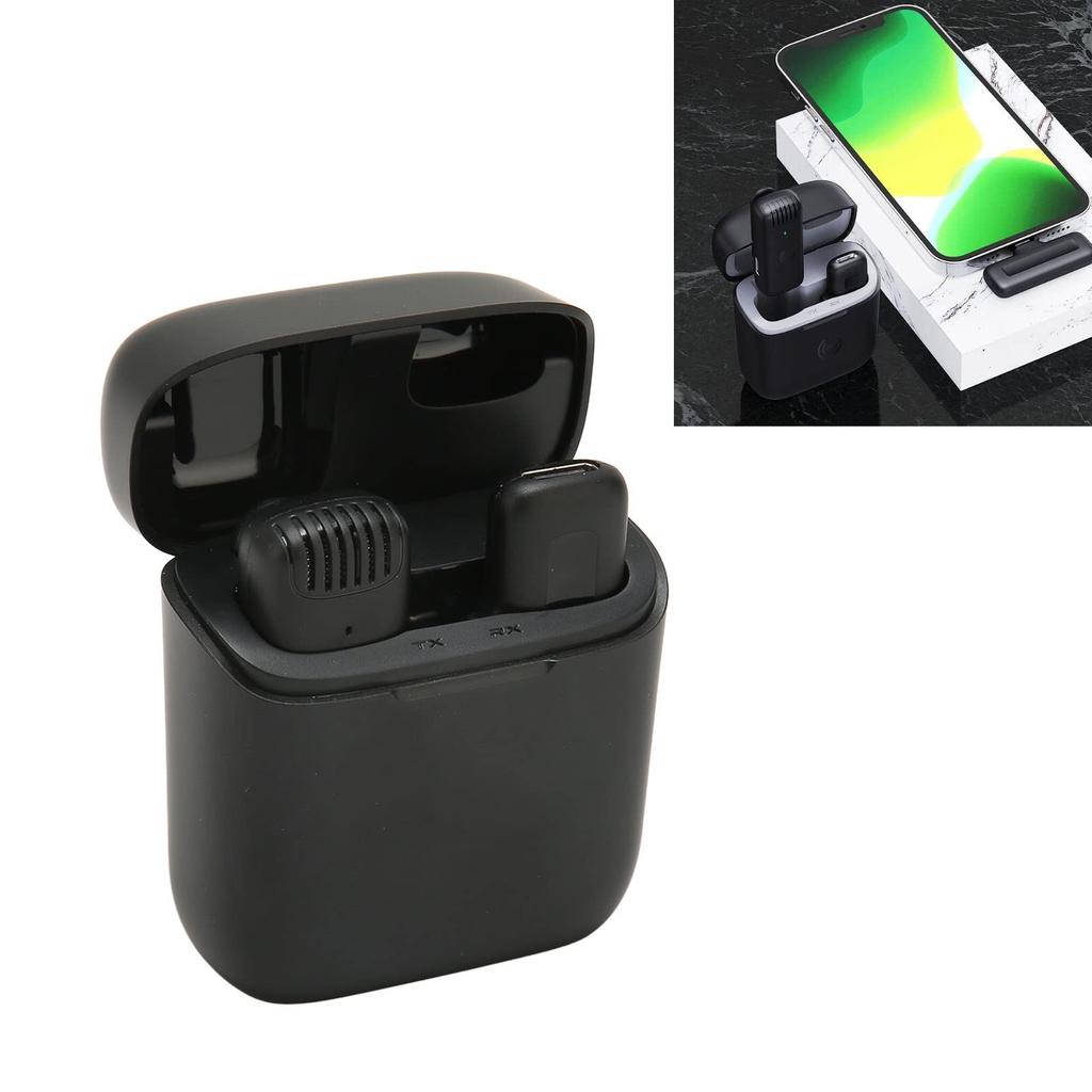 Collar clip microphone, wireless microphone, voice recording, intelligent noise reduction, video recording, interviews, programs, app compatible,