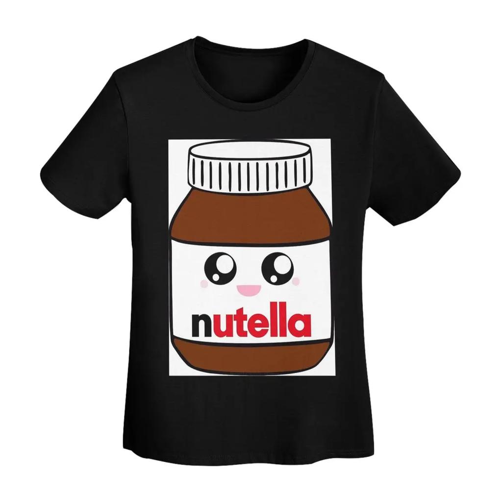 T-shirt Nutella Donna Manica Corta Magliette Girocollo Streetwear Cotone T-shirt Estive Streetwear