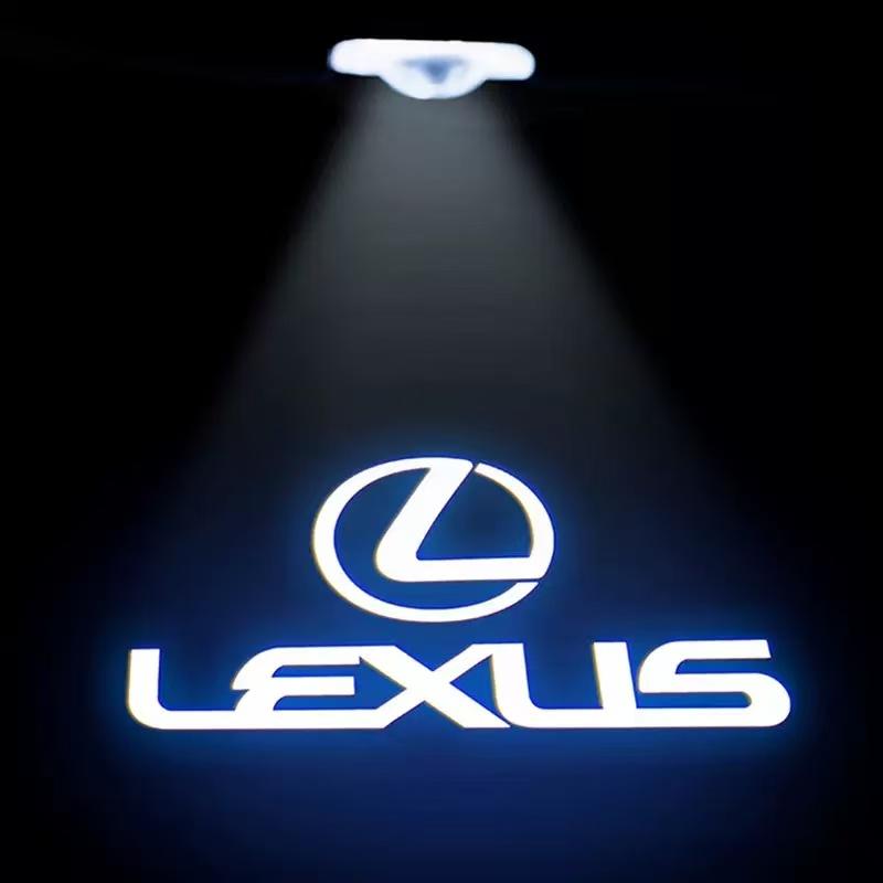 PHL1  2026 Hot Interior Stickers 2Pcs LED Car Welcome Door Lights Emblem Accessory For Lexus F SPORT GX460 Ct200h IS250 ES 220D IS200