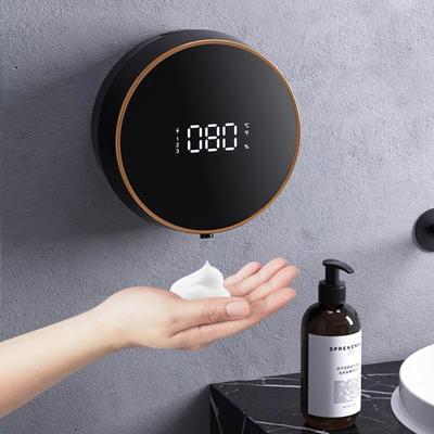 Väggmonterad Automatisk Flytande Tvåldispenser LED Temperaturvisning USB Uppladdningsbar Beröringsfri Infraröd Sensor Skummaskin