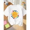 European Sizes Children's Summer Short-Sleeve T-Shirt, Cartoon Print Top for Boys and Girls, Featuring a Cute Design, Suitable for Outings and Daily