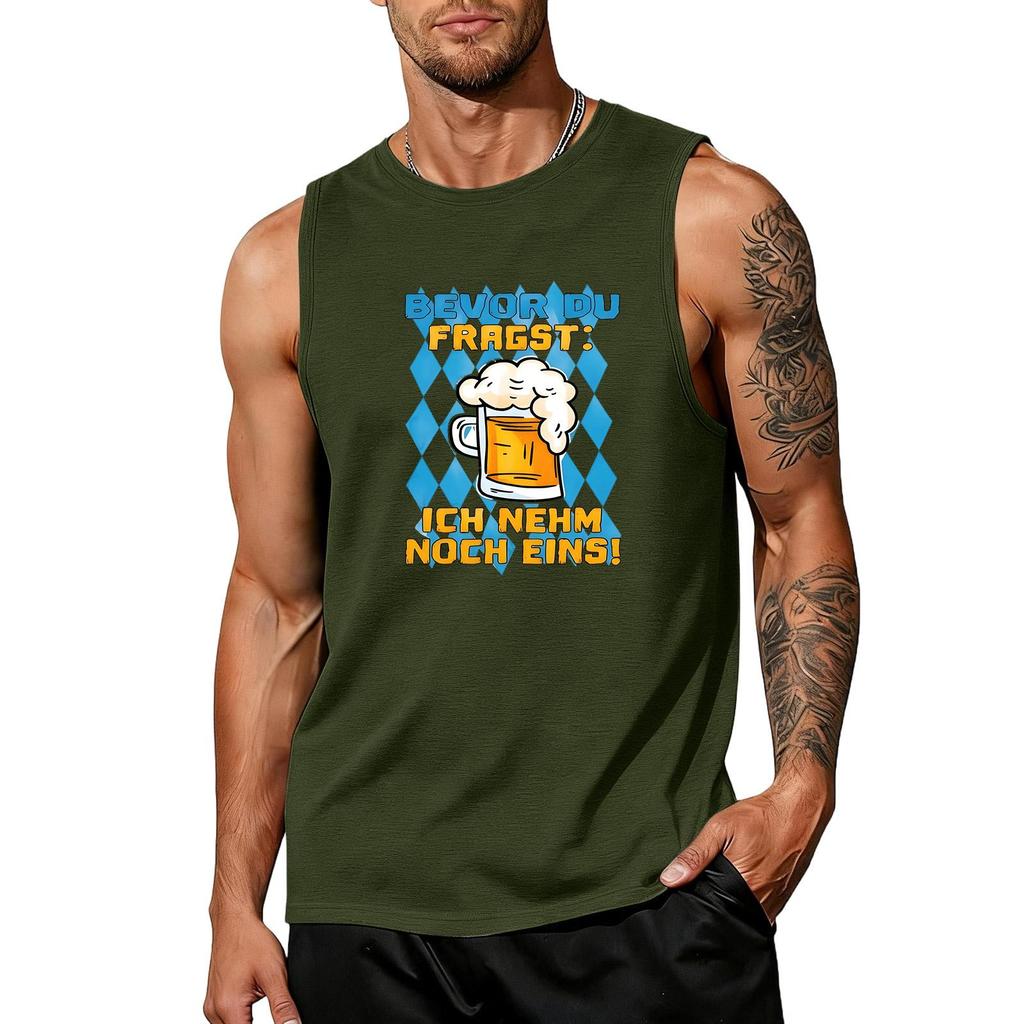 Ärmelloses Herren Tanktop Lässiger Lockerer Schnitt Sommer Atmungsaktiv Muskelshirt mit Grafikdruck Geeignet für den täglichen Gebrauch und Outdoor-Aktivitäten