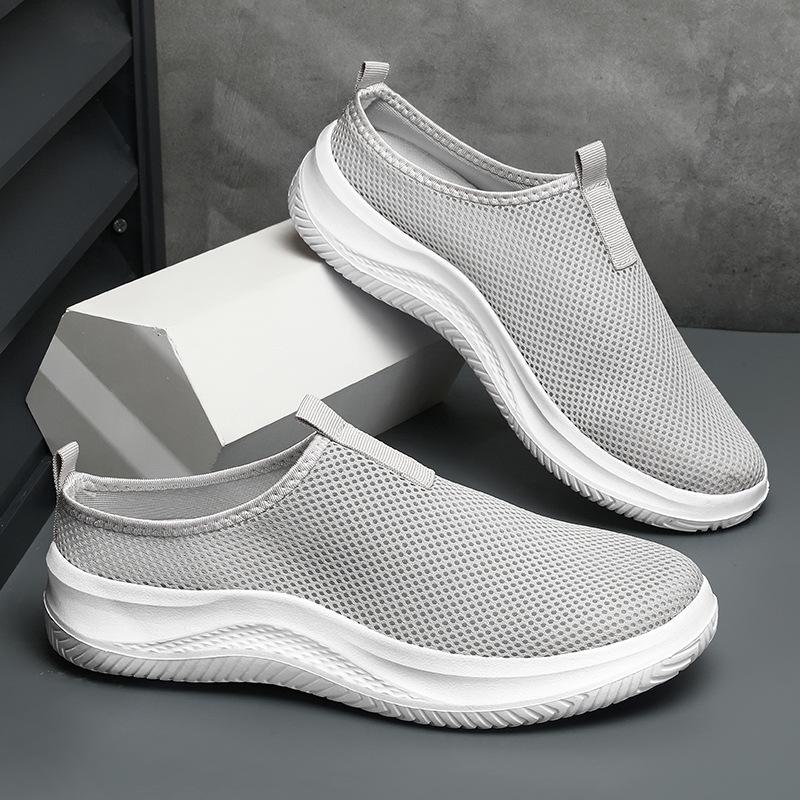 

Summer lightweight sports shoes men s fashion running shoes 48 large size mesh shoes mesh breathable casual shoes men s shoes 48 світло-сірий колір