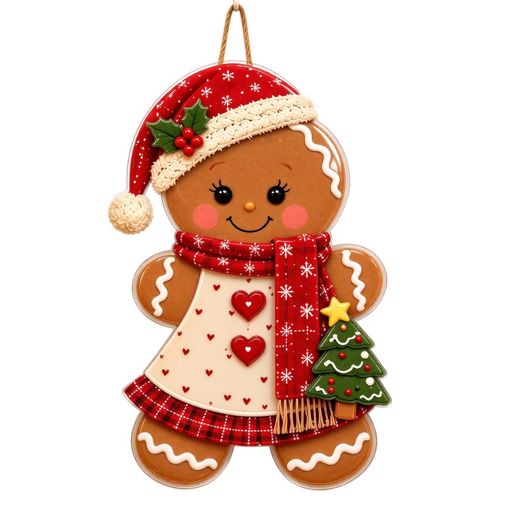 Snowman, Santa and 2D Acrylic Hanging Ornament for Holiday Home Door Handle Decoration